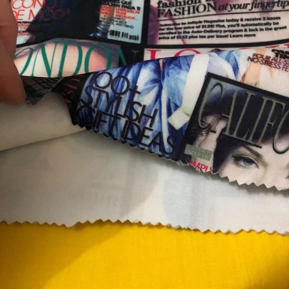 2-piece top and mini skirt cool with magazine covers - Picture 3 of 9